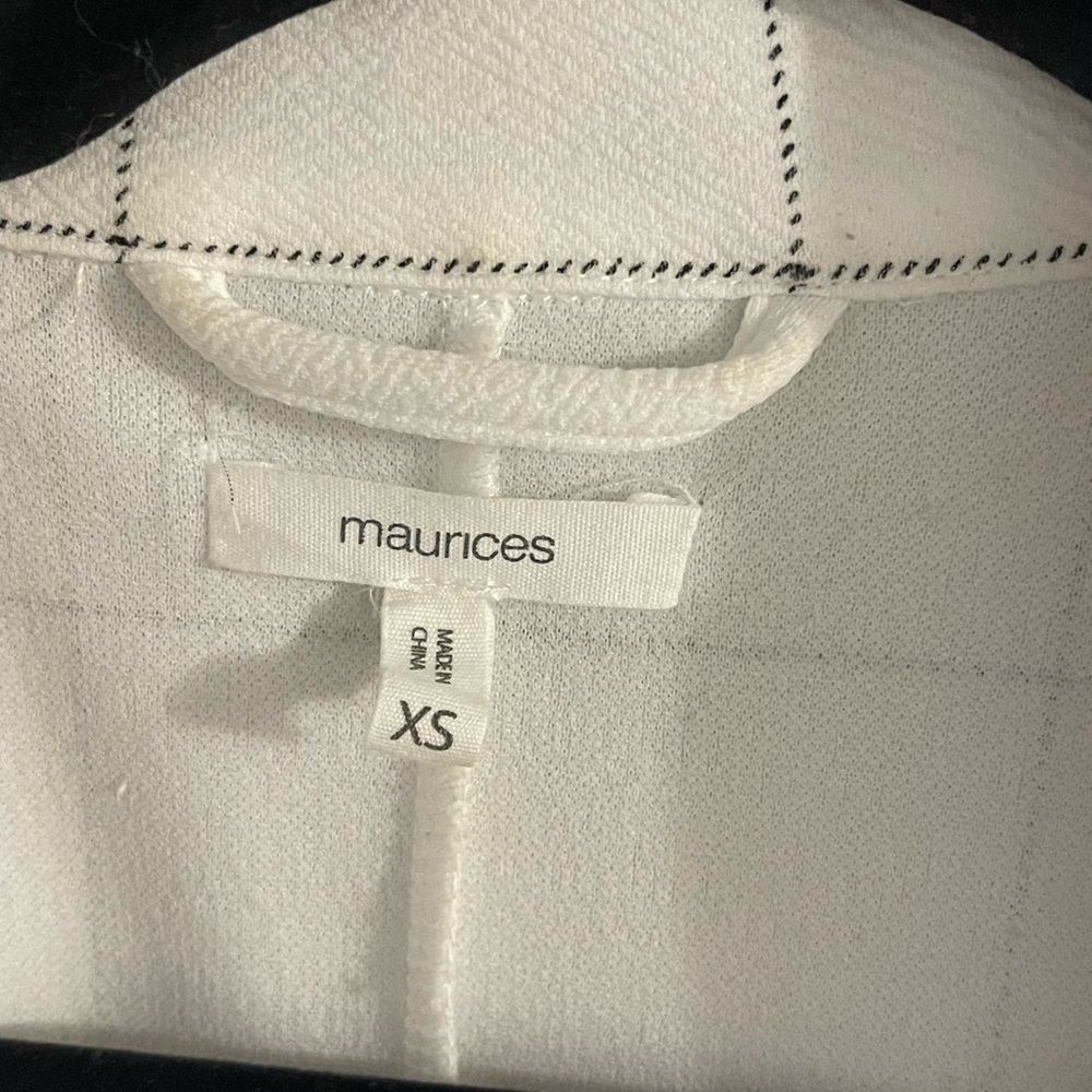 Maurices White Grid Pattern Blazer - image 2